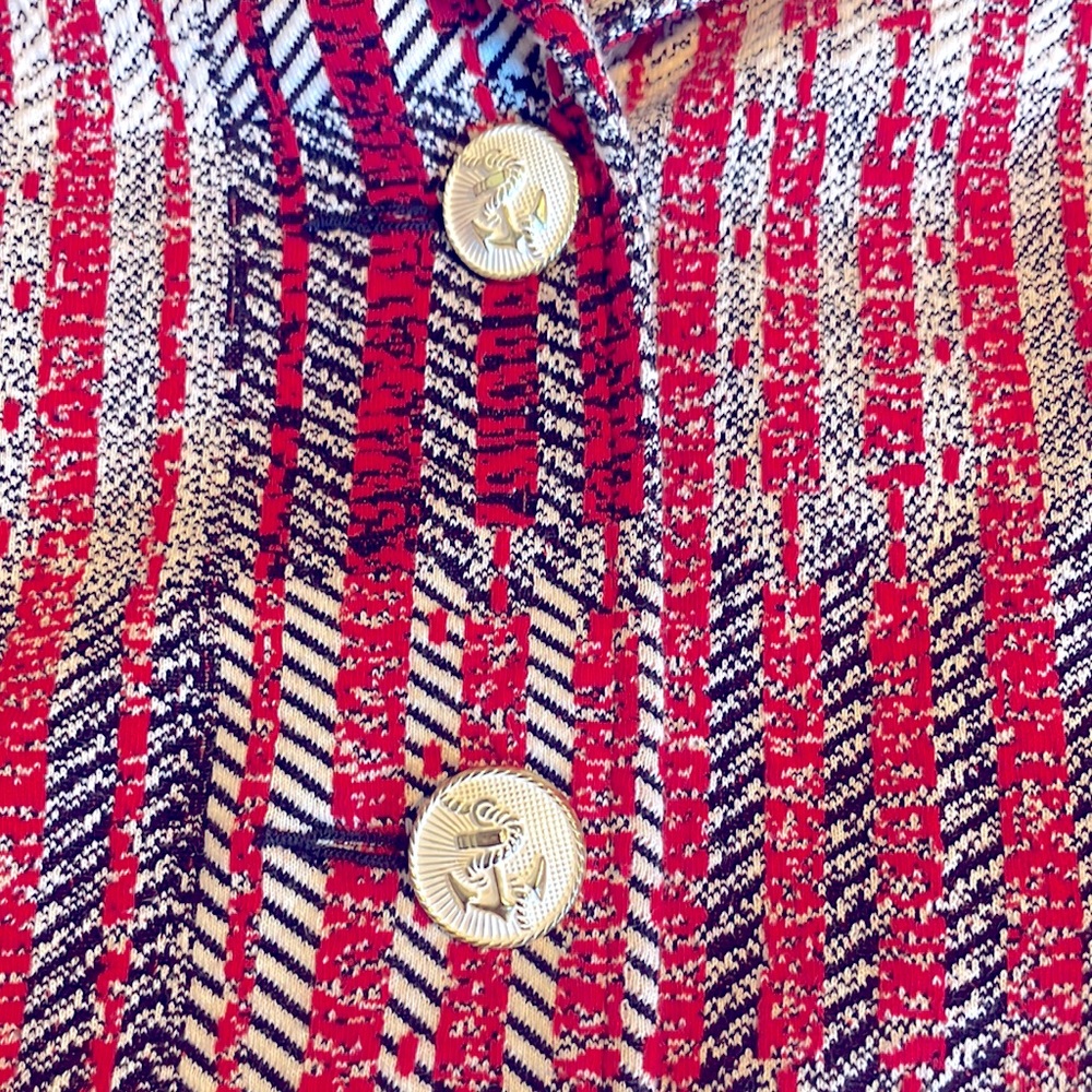 Cabi Red Patchwork Nautical Blazer Jacket Style 6… - image 8